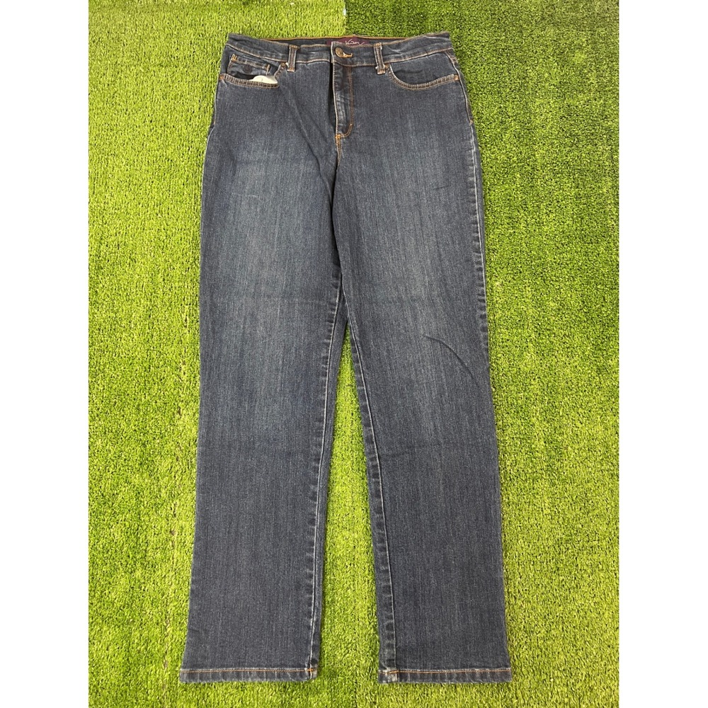 Gloria Vanderbilt Amanda High Rise Tapered Jeans Womens 10 Dark Wash Blue Denim